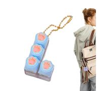 Keyboard Clicker Fidget - Silicone 3.6x3.2cm | Cat Paw Sound Sensory Toy | Fidget Keyboard Keychain | Keyboards Fidgets Clicker with 5 Block Styles for Stress Relief, Sensory Play, and Fun Desk Toy