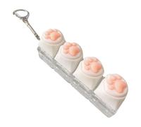 Keyboard Fidget - Cat Paw Design Stress Ease Keychain, Clickable Keyboard Keychain with Satisfying Press Feel, Portable Stress Ease Toy, Cute Desk Bag Accessory for Students Adults Kids Office