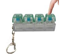 Keyboard Fidget Clicker - Transparent Portable Realistic Clicker for Stress, Tactile Mechanical Sound with LED Light, Fidget Toy Keyboard for Adults Kids Boy Family Travel Backpack 2 inch Clear Base