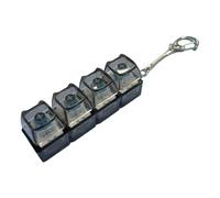 Keyboard Fidget - Keychain Mechanical Button Press Toy with LED Light | Portable Keycap Stress Relief Gadget Mini Click Sound Sensory Toy Anti Keyring Accessory for Adults, Teens