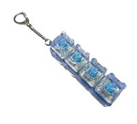 Keyboard Fidget - Keychain Mechanical Button Press Toy with LED Light | Portable Keycap Stress Relief Gadget Mini Click Sound Sensory Toy Anti Keyring Accessory for Adults, Teens