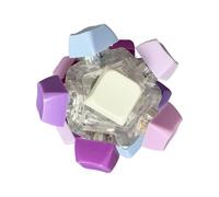 Keyboard Fidget Toy - 12-Color Light Up Portable Press Button, Finger Clicker Sensory Fun Toy with Glow Effect, Mechanical Switch Keychain, Desktop Stress Reliever, Silent Focus Tool for Work School