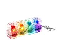 Keyboard Fidget Toy - Light Up Sensory Toy, Mini Keyboard Keychain with Clickable Keys for Stress Relief and Focus Training, Compact Desk Gadget for Home Office Travel Classroom School