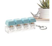 Keyboard Fidget Toys, 4 Pack Keyboard Fidget Toy, Silent Fidgeet Keychain with LED Lights, Keychain Stress Relief, Quiet Fidgets Toys for Adults, Boost Focus & Calm anxiiety At Work and Travel Ideal