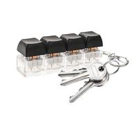 Keyboard Fidget Toys, 4 Pack Keyboard Fidget Toy, Silent Fidgeet Keychain With LED Lights, Keychain Stress Relief, Quiet Fidgets Toys For Adults, Boost Focus & Calm anxiiety At Work and Travel Ideal