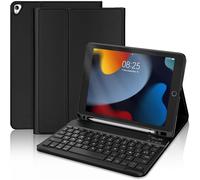 Keyboard for iPad 10.2 9th/8th/7th Generation 2019/2020/2021, i Pad 9th Generation Keyboard Case with Pen Slot, AZERTY iPad Bluetooth Keyboard for Air 3/Pro 10.5 2017, Black