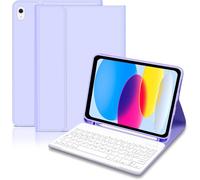 Keyboard for iPad 10th Generation 10.9 Inch 2022, Italian QWERTY Removable Bluetooth Keyboard, Case with Stylus Holder for iPad 10th Generation 2022 (A2696/ A2757/ A2777), Purple