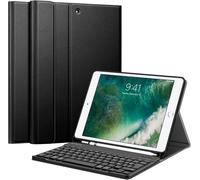 Keyboard for iPad 6th/5th Generation (2018/2017) and iPad Air 2/1 (2014/2013) 9.7 Inch - [Pen Storage] AZERTY Wireless Bluetooth Keyboard, Soft TPU Back Cover, Black