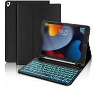 Keyboard for iPad 9th 2021/8th 2020/7th 2019 10.2 inches/Pro 10.5/Air 3, Wireless Backlit Keyboard Cover French Bluetooth, Removable Keyboard Case, Black