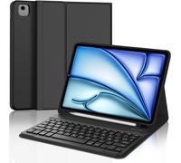 Keyboard for iPad Air 11 Inch M3 2025, Keyboard Case for iPad Air M2/M3 11 Inch 2024/2025, AZERTY French AZERTY Detachable Bluetooth Keyboard with Pen Slot, Black