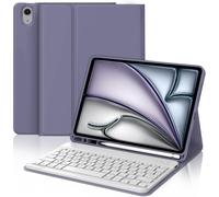 Keyboard for iPad Air 11 Inch M3 2025/M2 2024, Keyboard Case for iPad Air M3 11 Inch, French AZERTY Detachable Magnetic Bluetooth Keyboard with Pen Slot, Purple