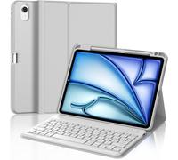 Keyboard for iPad Air 11 M3 2025, Keyboard Case for iPad Air 11 Inch M2/M3 2024/2025, French AZERTY Detachable Magnetic Bluetooth Keyboard for Air M2/M3 2024/2025, Light Grey
