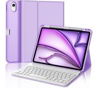Keyboard for iPad Air 11 M3 2025, Keyboard Case for iPad Air 11 Inch M2/M3 2024/2025, French AZERTY Detachable Magnetic Bluetooth Keyboard for Air M2/M3 2024/2025, Light Purple