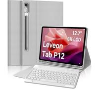 Keyboard for Lenovo Tab P12 12.7 Inch 2023, French AZERTY Wireless Bluetooth Magnetic Keyboard Case with Pencil Holder for Lenovo Tab P12 2023 12.7 Inch, Grey