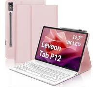 Keyboard for Lenovo Tab P12 Pro 12.7"", Keyboard Case for Lenovo P12 2023, Italian Magnetic Bluetooth Smart Keyboard Cover for Lenovo P12 Pro Tablet 12.7 Inch (TB370FU), Light Pink
