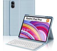 Keyboard for Redmi Pad Pro 12.1, Xiaomi Poco Pad 2024 Keyboard Cover, French AZERTY Keyboard, Detachable Bluetooth Keyboard Case for Redmi Pad Pro 12.1 Inch 2024, Sky Blue
