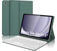 Keyboard For Samsung Galaxy Tab A9+ 11 Inch 2023, Keyboard Case For Samsung Tab A9 Plus Magnetic Detachable Azerty Layout French Bluetooth Dark Green