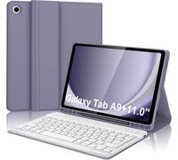Keyboard For Samsung Galaxy Tab A9+ 11 Inch 2023, Keyboard Case For Samsung Tab A9 Plus Magnetic Detachable Azerty Layout French Bluetooth Purple