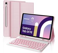 Keyboard For Samsung Galaxy Tab S10 Fe 2025/S9 Fe 10.9""/S9 11"" 2023 With Backlit, Keyboard Case For Samsung Tab S9 Fe 2023 Bluetooth Magnetic Detachable French Azerty Layout Pink
