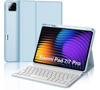 Keyboard for Xiaomi Pad 7 11.2 Inch 2025, Case for Xiaomi Pad 7/7 Pro 2025 with AZERTY French Bluetooth Keyboard with Pen Slot for Xiaomi Pad 7/7 Pro 11.2 Inch Tablet, Sky Blue