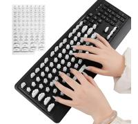 Keyboard Key Stickers - Easy Press,Lightweight Keyboard, Computer Mechanical Keyboards | For Women Girls Acrylic French Tip Long Nails Home Office Typing Game Playing