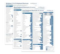 Keyboard Shortcuts for Microsoft Excel, Word, and Windows (PC/Windows) Quick Reference Training Tutorial Guides Cheat Sheets- Laminated Guides