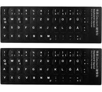 Keyboard Stickers Universal Keyboard Stickers with Different Languages for Mac Laptop (German,Black)