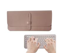 Keyboard Travel Bag, PU Leather Sleeve, Compact Carry Case for 12-inch Wireless Keyboards, Splash-Resistant Pouch with Soft Lining and Accessory Pocket for Work School Or Commuting