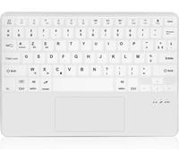 Keyboard with Touchpad for iPad/iPad Pro/Air/Samsung Tablet/Huawei/Lenovo, AZERTY Bluetooth Keyboard with Touchpad Compatible with iOS/Windows/Android, White