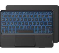 Keyboard with Touchpad, Wireless Bluetooth Keyboard 10 Inches with Backlight, [AZERTY] Lightweight Slim Keyboard for iPad, iPad Pro/Air, Android Samsung, Xiaomi, Huawei, Lenovo Tablet, Black