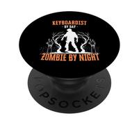 Keyboardist by Day Zombie by Night Joueur de Clavier d'halloween PopSockets PopGrip Adhésif