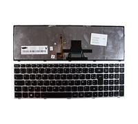 Keyboards4Laptops Française Argent Cadre Rétro-éclairé Noir Clavier pour Ordinateur Portable (PC) de Remplacement Compatible avec Lenovo Ideapad G50-70M
