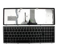Keyboards4Laptops Française Argent Cadre Rétro-éclairé Noir Windows 8 Clavier pour Ordinateur Portable (PC) de Remplacement Compatible avec Lenovo Essential G500S