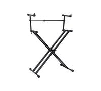 Keyboardstandaard X-frame dubbel versterkt zwart70094