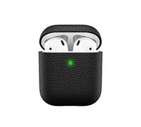 Keybudz Artisan Étui de Protection en Cuir véritable pour Apple AirPods Noir