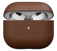KeyBudz Artisan Étui en Cuir véritable pour Apple AirPods 3 Marron