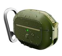 KeyBudz Element Étui de Protection étanche pour Apple AirPods Pro 2 en matériau recyclé étanche à la poussière et à l'eau IP68 Vert foncé