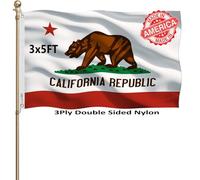 KEYCA Drapeaux de l'État de la République de Californie - 9,6 x 152,5 cm - En nylon double face - Couleurs vives - Anti-décoloration - Avec 2 œillets en laiton - Pour la maison/l'entreprise/la