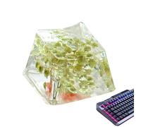 Keycap Gypsophile - Keycap du clavier en résine pour la configuration de l'étude de jeu de bureau | Matériau translucide clair avec forme de profil R4, brille à travers la conception personnalisée, cl