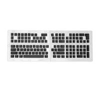 Keycaps Clavier 129 Touches Pudding Transparentes Hauteur OEM en PBT, Double Injection Couleur Pastel pour Claviers Mécaniques 61-108 Touches (Noire)