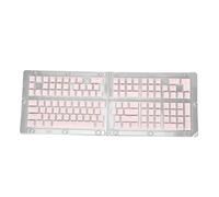 Keycaps Clavier 129 Touches Pudding Transparentes Hauteur OEM en PBT, Double Injection Couleur Pastel pour Claviers Mécaniques 61-108 Touches (Rose)