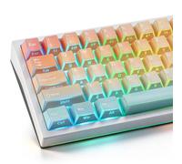 Keycaps PBT Shine Through - 136 touches - Double Shot Side Printed Light Shadow Ocean Sunset Keycaps Dye-Sub Cherry Profile Keycap for Cherry MX Switch ISO QWERTZ Layout Mechanical Keycaps