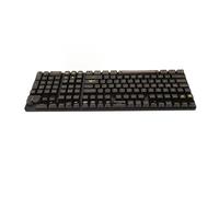 Keycaps Personnalisés, Ensemble de Keycaps de Style Mat Design Ergonomique Haute Hauteur Transparente de l'ASFC PC pour Le Bureau (Lettres Jaunes Transparentes Noires)