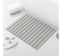 KEYCHAD Tapis de Bain en Pierre, 78,7 x 58,4 cm, antidérapant, en Terre de diatomée, Ultra Absorbant, séchage Rapide, pour Cuisine, Salle de Bain, Bol pour Animaux domestiques, Gris, rectangulaire