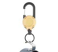 Keychain badge lourde en badge - porte-clés rétractable avec cordon en acier et clip carabiner | Reel extensible pour l'identification de travail, les clés, les feux de culture, les sangles d'attache,