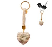 Keychain De Coeur Glitter - Chain De Clés En Couple, Accessoire De Sac En Cuir Polyvalent | Love Heart Key Ring Sparkling Keynchain, Righestone Pendentif For Women Teens Girls, Anniversaary Birthday V