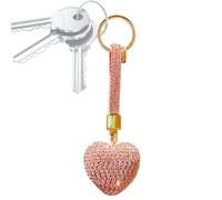Keychain De Coeur Glitter - Chain De Clés En Couple, Accessoire De Sac En Cuir Polyvalent | Love Heart Key Ring Sparkling Keynchain, Righestone Pendentif For Women Teens Girls, Anniversaary Birthday V