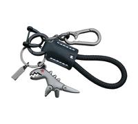 Keychain De Dinosaurio De Dibujos Animados, Con Un Adorable Diseño De Características, 12.3 Cm/4.84, Llavero De Weseecase, De Dinosaurio De Aleación Combinado Con Un Brazalete Tejido A Mano, M