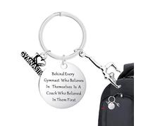 Keychain De Gymnastique - Pendentif En Acier Inoxydable De 1,18 Pouce, Charme De Sac En Métal, Accessoire De Clavier Gymnastique Inspiratrice | Gymnast Team Girls Backpack Decoration, multicolore, B