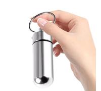 Keychain de pilule de poche - récipient en aluminium étanche avec bouchon à vis | porte-mètre de voyage pour sac, utilisation d'urgence en plein air, organisateur de clavier pour